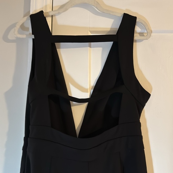 Plunging V Black Jumpsuit XL - Picture 3 of 4
